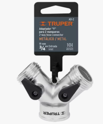 CONECTOR EN Y DE ALUMINIO ENTRADA 3/4  TRUPER (10372)
